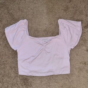 American Eagle Flare-Sleeve Cropped Knit Shirt